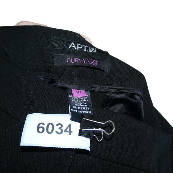 Apt 9 Dress Pants Womens 10 Black Curvy Fit Wide Leg Pockets Trousers Preppy - Picture 7 of 8